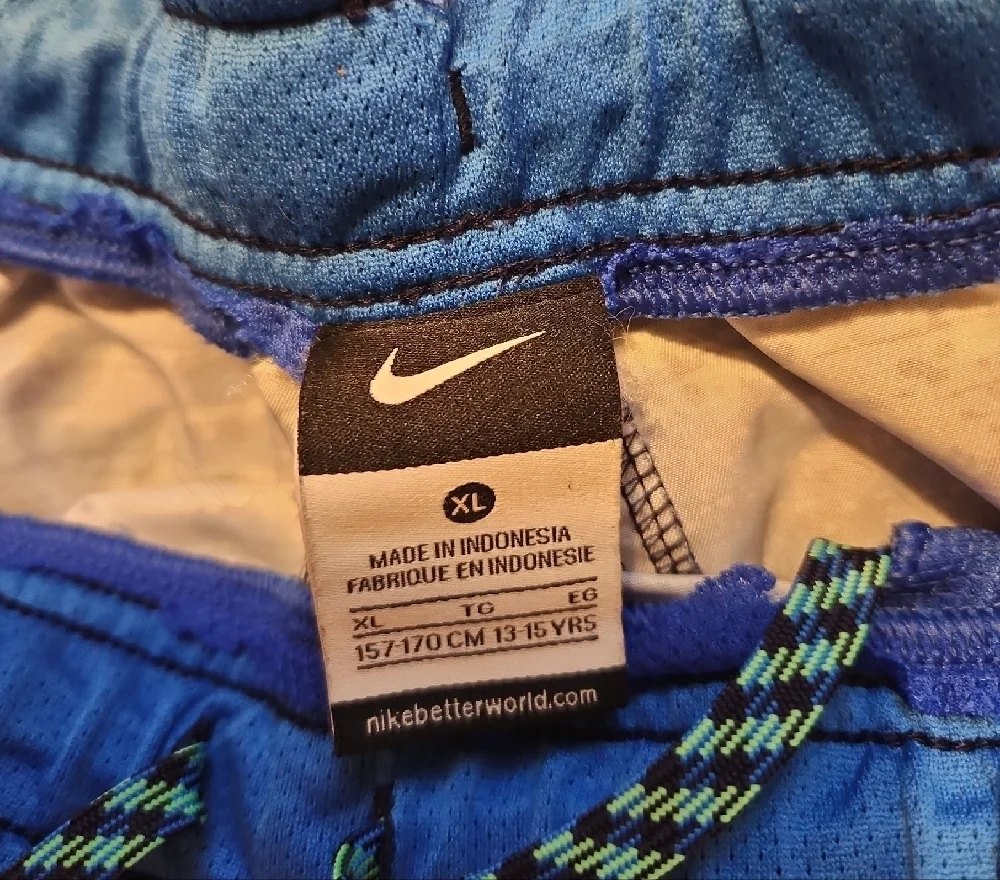 Nike Youth Striped Blue Swim Board Shorts